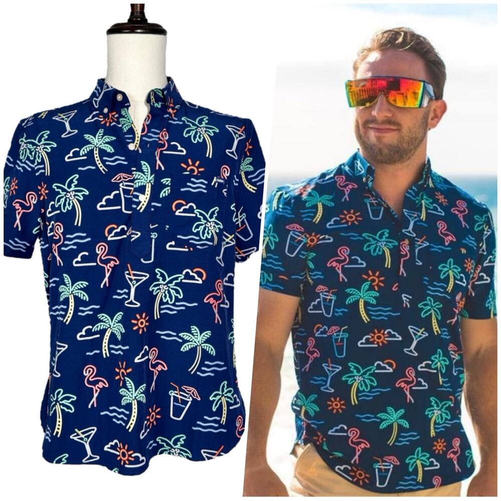 Chubbies | Men | The Neon Light Weekend Wear Performance Popover Shirt | Medium